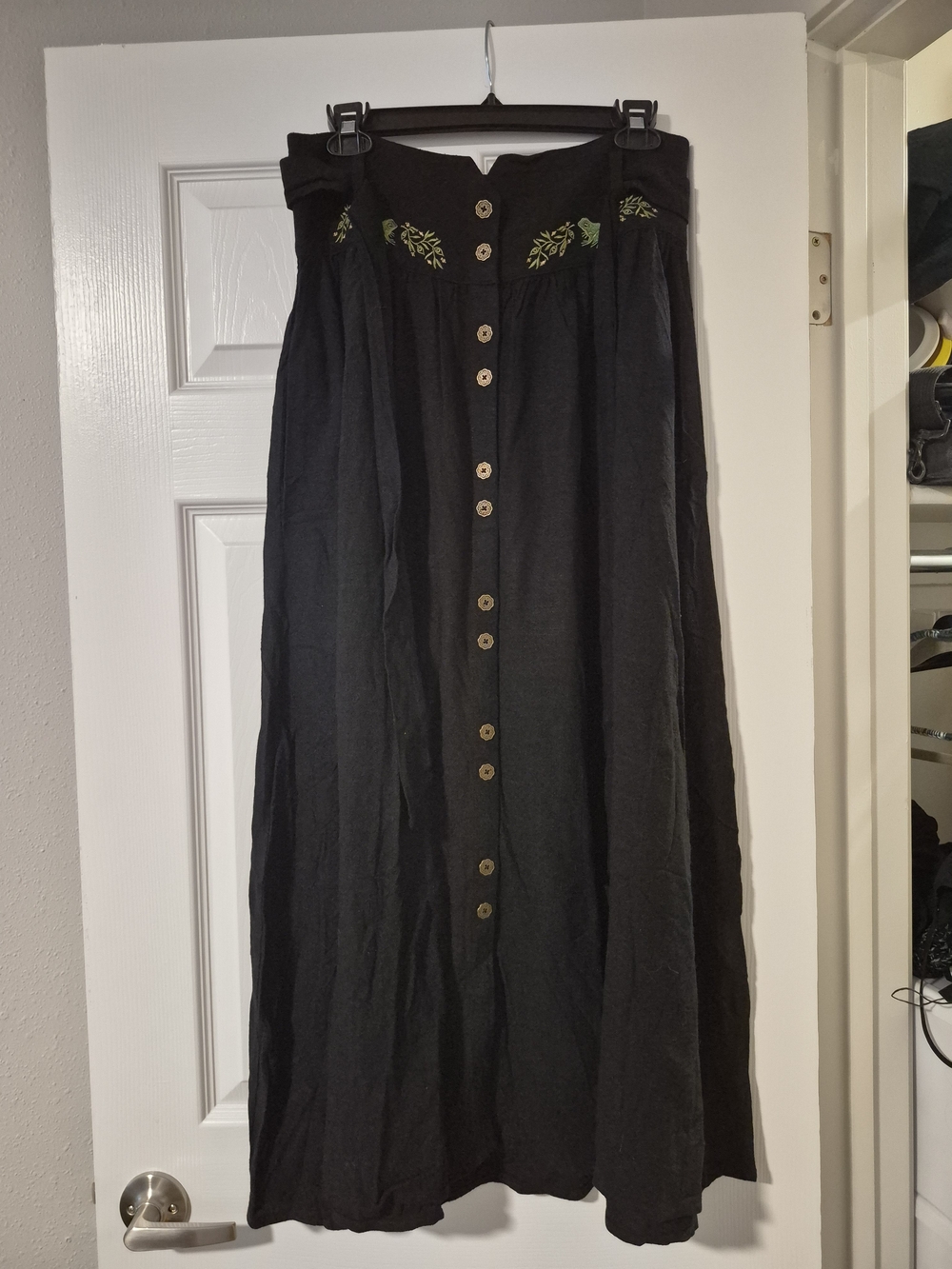 Disturbia Swamplife Black Midaxi Skirt with Tie Waist